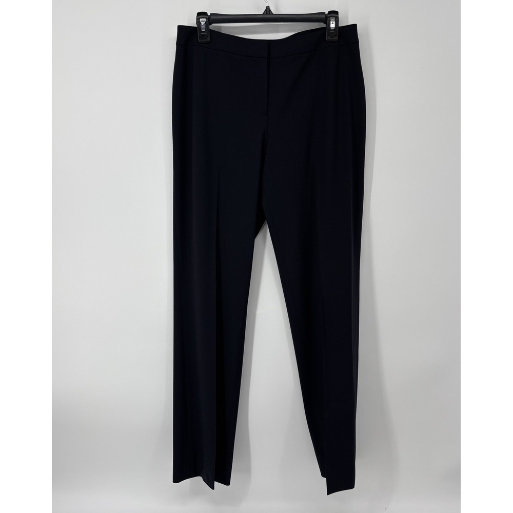 Lafayette 148 Barrow Black Straight Leg Dress Pants Womens Size 8 96% Wool